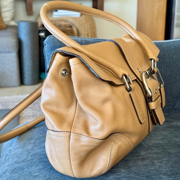 Coach Camel Smooth Leather Satchel - Picture 7 of 11